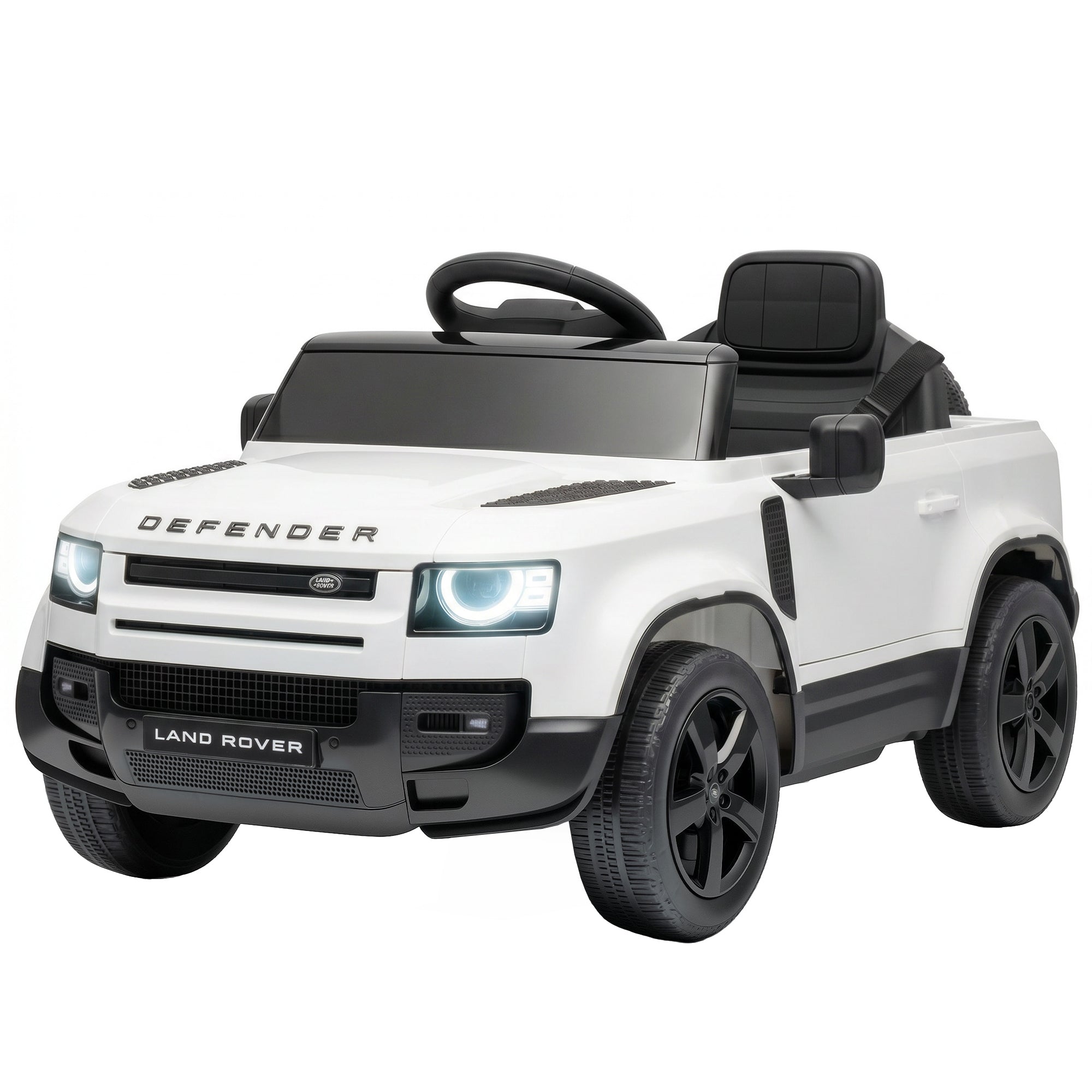 12V Ride on Car Licensed with Remote, Suspension, Slow Start, 3 Speeds, Lights, Music, Horn for 3-5, White