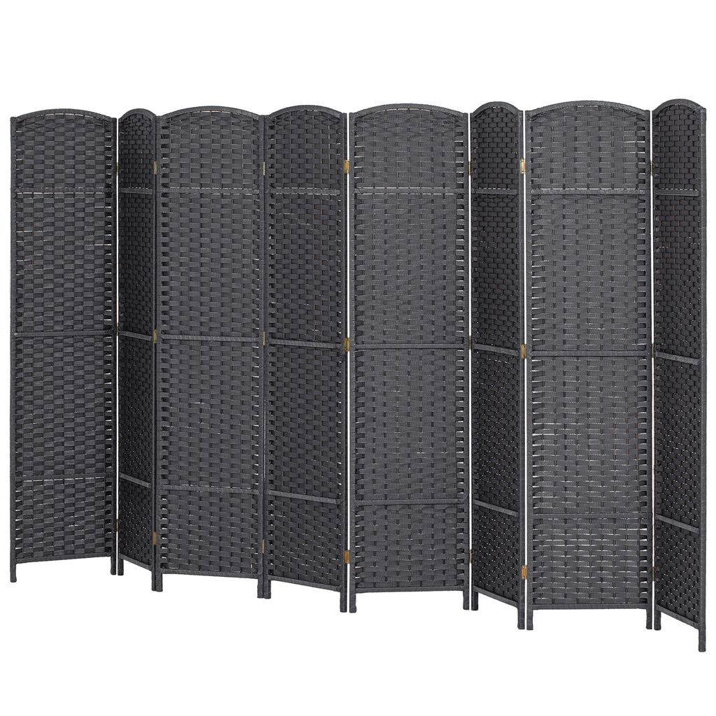 Folding Room Divider Screen 8 Panel 5.6' Tall Privacy Screen Freestanding Room Partition for Home Office, Charcoal Gray