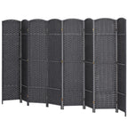 Folding Room Divider Screen 8 Panel 5.6' Tall Privacy Screen Freestanding Room Partition for Home Office, Charcoal Gray