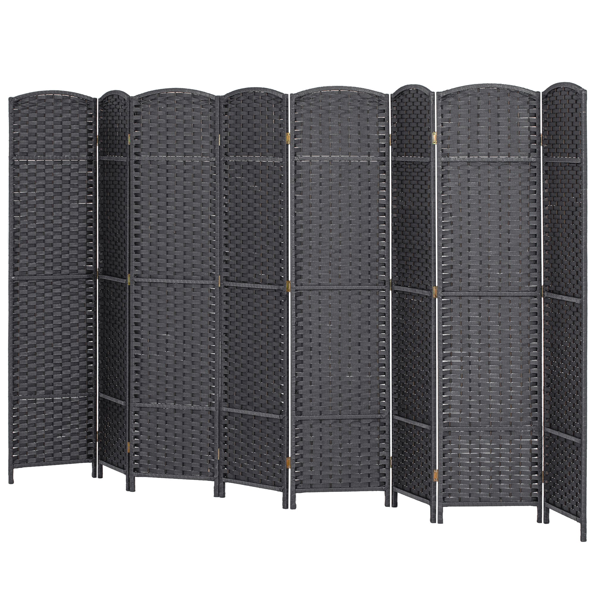 Folding Room Divider Screen 8 Panel 5.6' Tall Privacy Screen Freestanding Room Partition for Home Office, Charcoal Gray