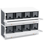 Chicken Nesting Box, 8 Compartment Wood Laying Boxes for Chicken Coop with Egg Collection Trays Perches for 16-32 Hens