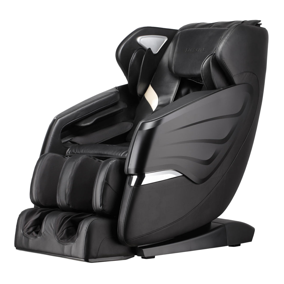 SL Track Massage Recliner with Bluetooth Speaker, Foot Roller, Airbag Massage, Zero Gravity Full Body Recliner, 54.5" L x 30" W x 43.5" H, Black