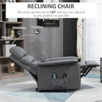 Power Lift Chair with Vibration Massage, Fabric Upholstered Recliner Chair for Elderly with Remote Control, Side Pockets, Grey