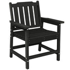 All-Weather Patio Chair, HDPE Patio Dining Chair, Heavy Duty Wood-Like Outdoor Furniture for Garden, Backyard, Deck, Porch, Lawn, Black