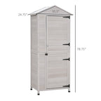 Wooden Garden Cabinet 4-Tier Storage Shed Lockable Organizer w/ Foot Pad Handle