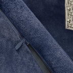 Machine Washable Velvet European Pillow Sham with Hidden Zipper, OEKO-TEX Certified, Ideal for Bedroom Decor, 26" L x 26" W x 0.13" H, Navy