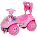 Foot to Floor Toddler Push Car w/ Horn, Light, Music, Anti-Over-Backwards Device & Underseat Storage, Pink