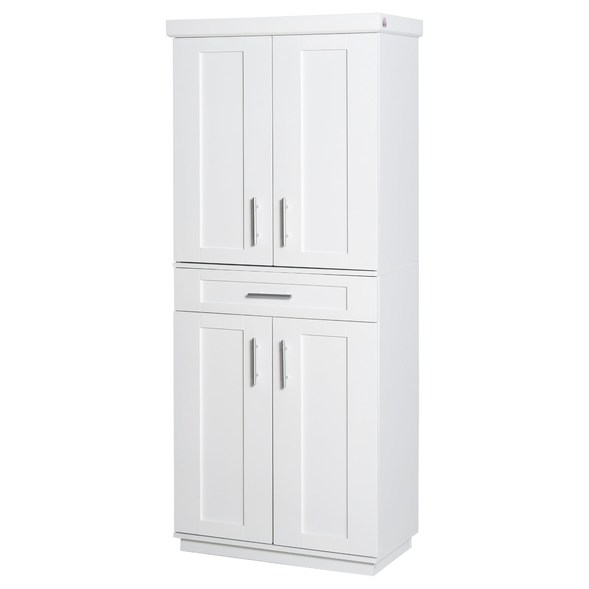 White Pantry Cabinet with Adjustable Shelving for Kitchen, Perfect for Family, White
