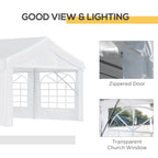 Heavy Duty Party Tent, 13x26 ft Outdoor Wedding Event Shelter, with Removable Sidewalls & Windows, for Family Gatherings, White