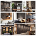 8-Pack 3D Faux Stone Wall Panels, Lightweight Polyurethane Panels for Interior and Exterior Accent Walls, Black