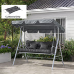 59" Tufted Bench Cushions & Throw Pillows, Replacement Bench Seat Pad, Back & 2 Pillows for Outdoor Furniture, Charcoal