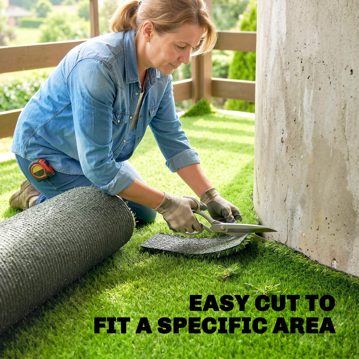 10' x 3' Artificial Grass Turf, Easy-Clean Indoor Outdoor Rug with Drainage Holes, Cut-to-Fit Fake Grass Turf Mat, 1.2" Thick Dogs Pet Synthetic Lawn Carpet for Landscape Backyard Patio