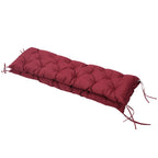 59" x 38" Tufted Bench Cushion for Outdoor Furniture, 3-Seater Replacement for Swing Chair, Patio Sofa/Couch, Wine Red