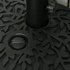 Half Round Umbrella Base, Sand or Water Filled Half Patio Umbrella Stand Holder for Lawn, Deck, Backyard and Garden, 40lb Capacity Water or 46lb Capacity Sand, Fit 1.5"or 2" Pole, Black