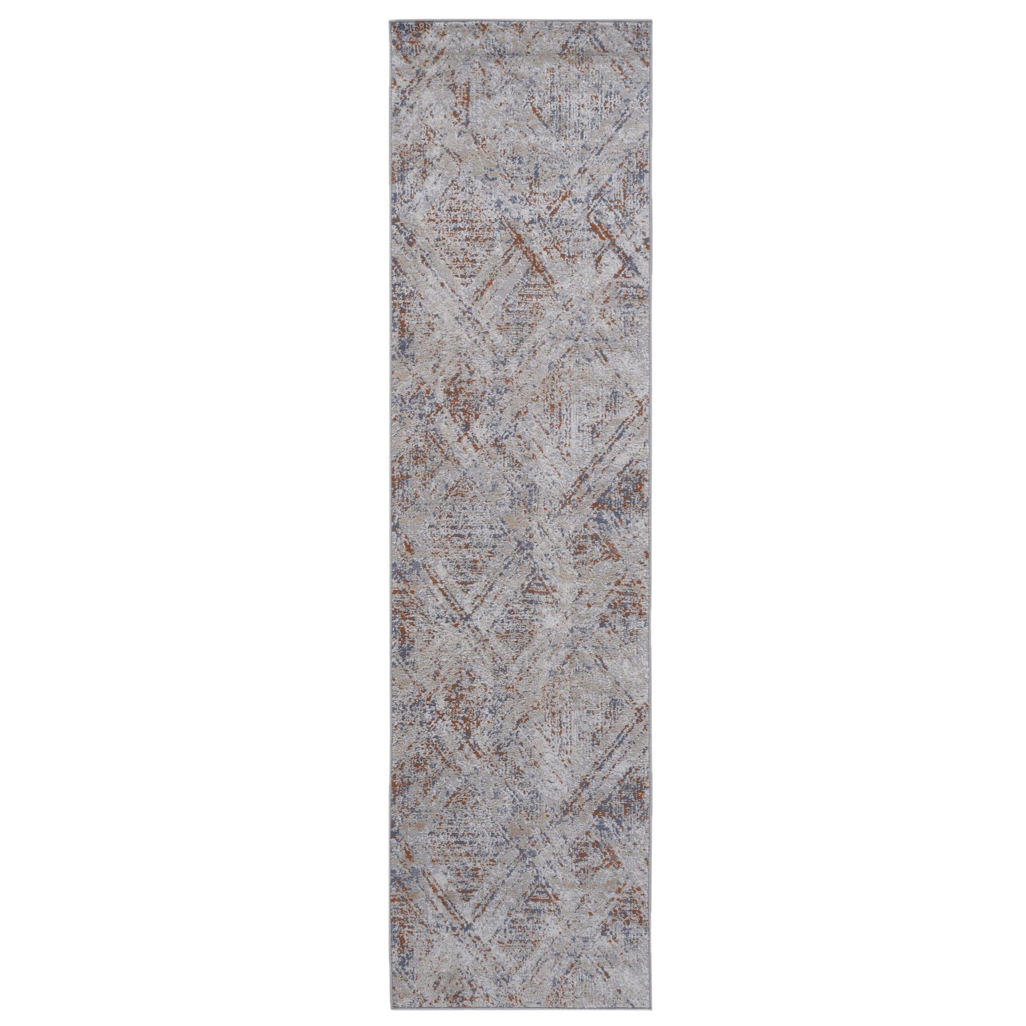 Naar 2x8 Geometric Stain-Resistant Area Rug with Non-Shedding Design and Cotton Backing, Kid and Pet-Friendly Carpet, 96" L x 26" W x 0.3" H, Beige