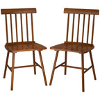 Dining Chairs Set of 2, Farmhouse Wood Kitchen Chairs with Rubber Wood Frame, Spindle Back for Dining Room, Light Brown