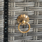 Outdoor Storage Cabinet, Waterproof PE Rattan Cabinet with Drawer for Indoor, Outdoor Swimming Pool, Gray