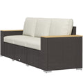 3-Seat Outdoor Patio Sofa, PE Wicker Outdoor Couch with Extra Wide Deep Seat, Wide Armrests 4" Cushions, Beige