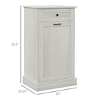 Kitchen Tilt Out Trash Bin Cabinet Free Standing Storage Cabinet with Drawer, Light Gray
