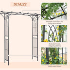 82'' Decorative Metal Garden Trellis Arch with Durable Steel Tubing & Elegant Scrollwork, Perfect for Weddings