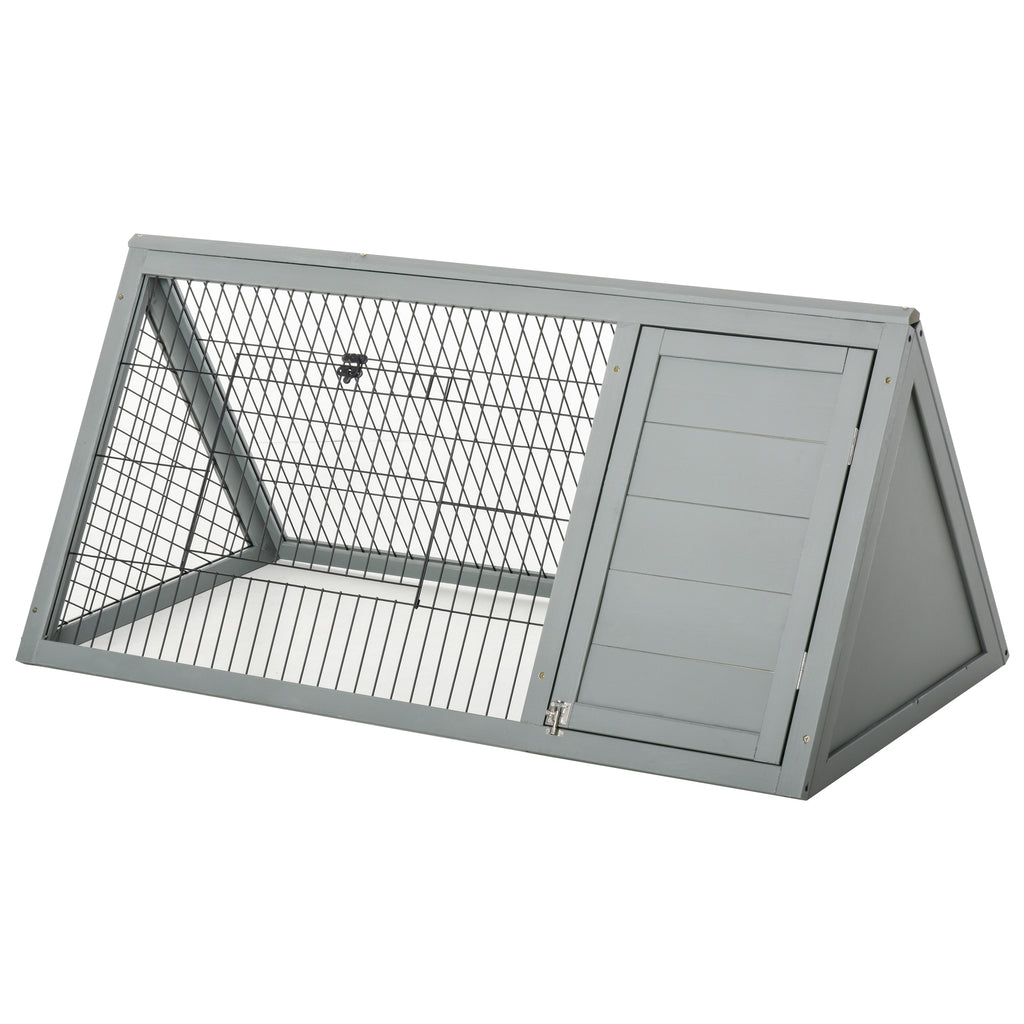 Rabbit Hutch Outdoor, Wooden Chicken Coop with Run, Outdoor Small Animal Cage for Rabbit, Small Duck and Chicken, for Garden, Backyard, Farms, 46" x 24.5" x 21", Light Gray