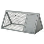 Rabbit Hutch Outdoor, Wooden Chicken Coop with Run, Outdoor Small Animal Cage for Rabbit, Small Duck and Chicken, for Garden, Backyard, Farms, 46" x 24.5" x 21", Light Gray