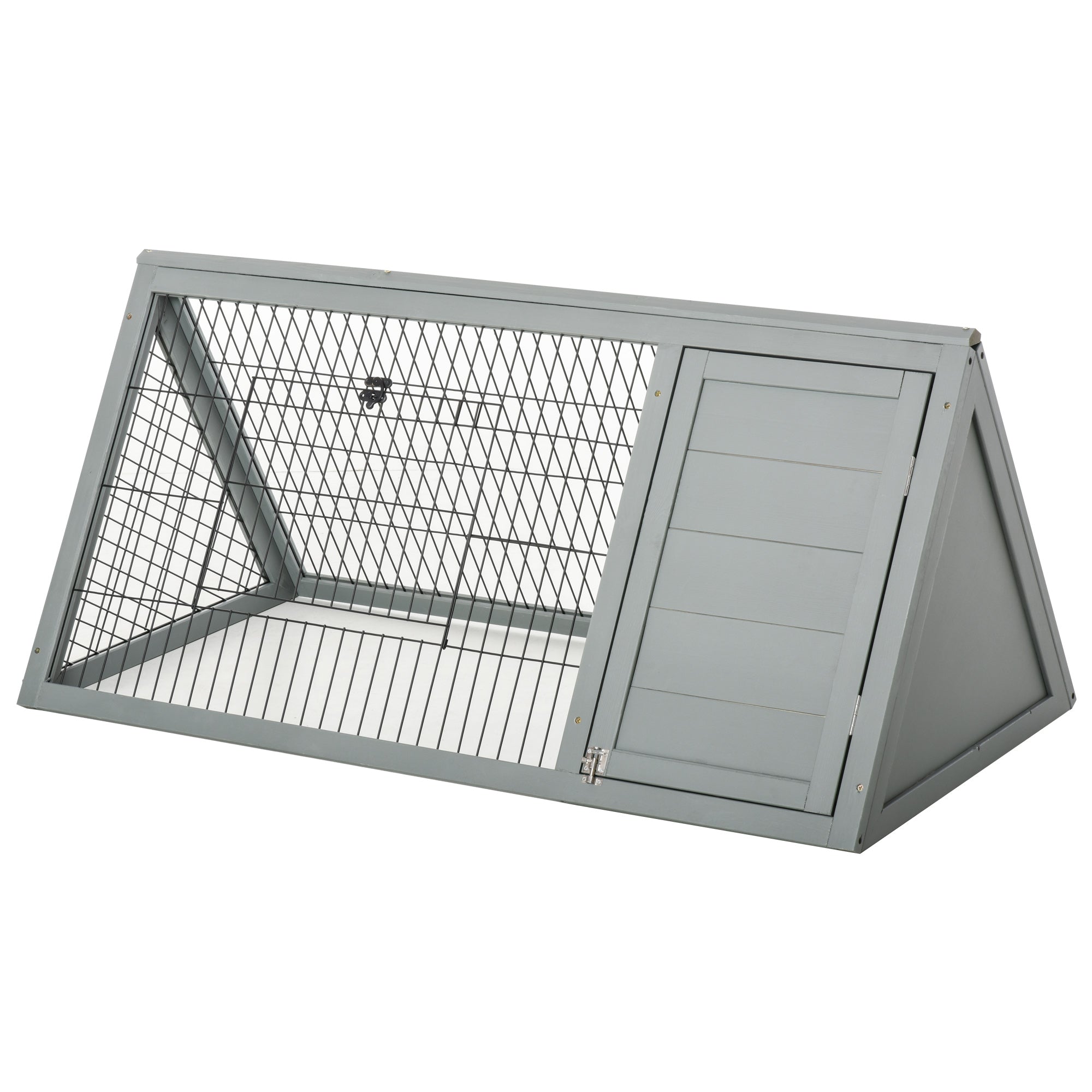 Rabbit Hutch Outdoor, Wooden Chicken Coop with Run, Outdoor Small Animal Cage for Rabbit, Small Duck and Chicken, for Garden, Backyard, Farms, 46" x 24.5" x 21", Light Gray