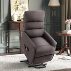 Power Lift Assist Recliner Chair for Elderly with Remote Control, Linen Fabric Upholstery, Brown