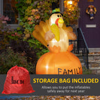 4.9ft Inflatable Thanksgiving Turkey, Blow Up LED Display for Garden Indoor Outdoor