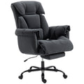 High Back Office Chair, Reclining Desk Chair with Footrest, High Resilience Foam, Rolling Wheels, Dark Gray