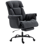 High Back Office Chair, Reclining Desk Chair with Footrest, High Resilience Foam, Rolling Wheels, Dark Gray