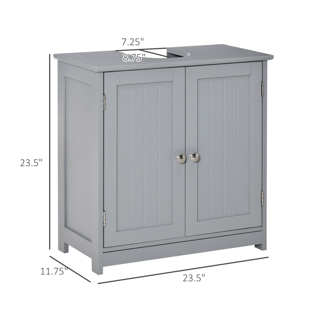 Bathroom Vanities, Bathroom Sink Cabinets with U-Shape Cut-Out and Adjustable Internal Shelf, Gray