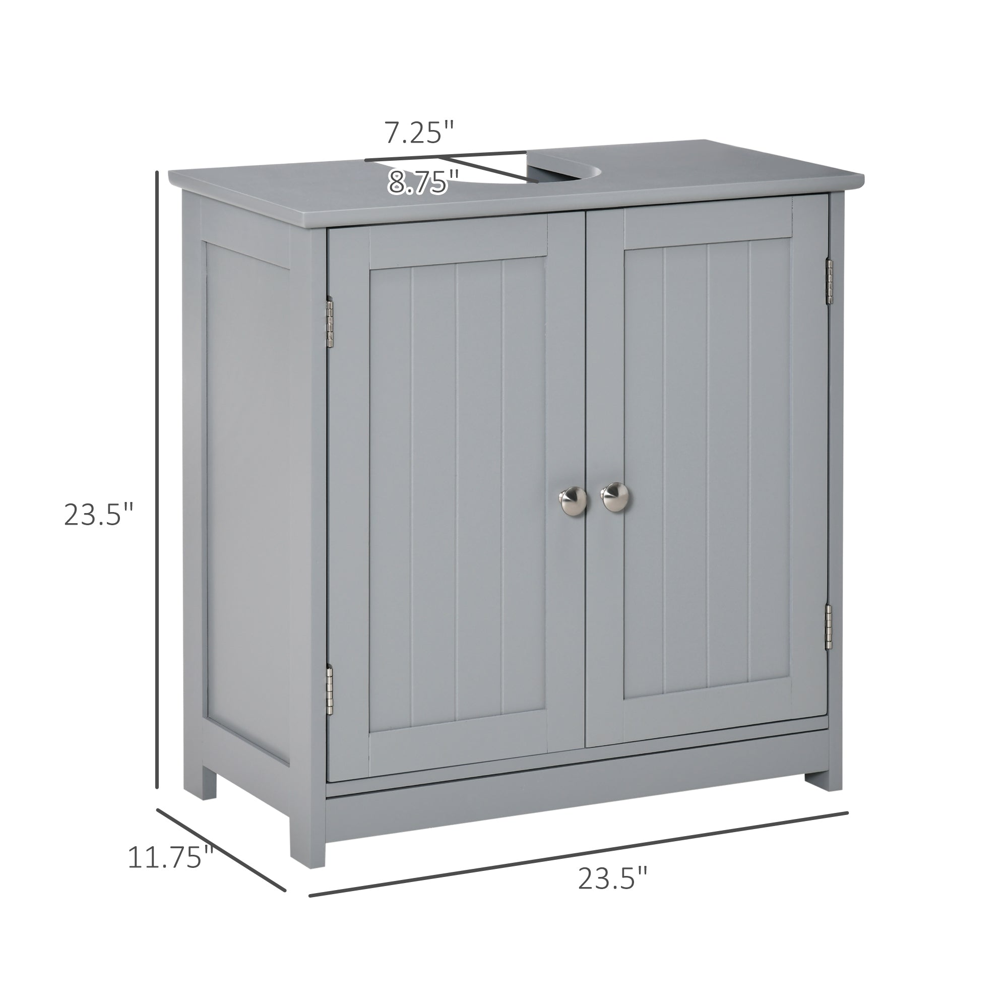 Bathroom Vanities, Bathroom Sink Cabinets with U-Shape Cut-Out and Adjustable Internal Shelf, Gray