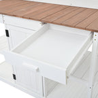 Large Wooden Potting Bench with 2 Drawer, Cabinet, Open Shelf, Farmhouse Garden Workstation for Backyard, 50'' L x 19.5'' W x 66'' H, White