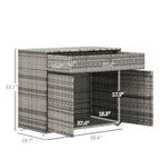 Outdoor Storage Cabinet, Waterproof PE Rattan Cabinet with Drawer for Indoor, Outdoor Swimming Pool, Gray