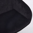 Adjustable Ergonomic Swivel Chair with Velvet Cushion and Lumbar Support, Office Chair with Golden Base, 25" L x 23" W x 38" H, Black