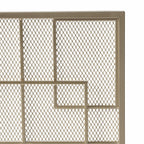 Modern Iron Fire Screen with Single Panel Design and Fine Mesh, Geometric Pattern, and Easy Assembly, 41" L x 8" W x 30.75" H, Gold