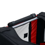 Dog Bike Trailer, Pet Wagon Bicycle Trailer with Easy Folding Cart Frame, 20" Large Rubber Wheels, 3 Entrances, Mesh Screen, Pet Bike Trailer for Off-Road & Travel, Red and Black