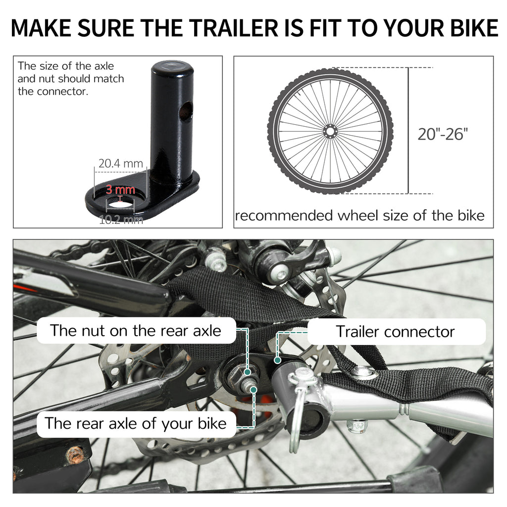 Bicycle Cargo Trailer, Two-Wheel Bike Luggage Wagon Trailer with Removable Cover, Fits 20" - 26" Bicycle Wheels, Yellow