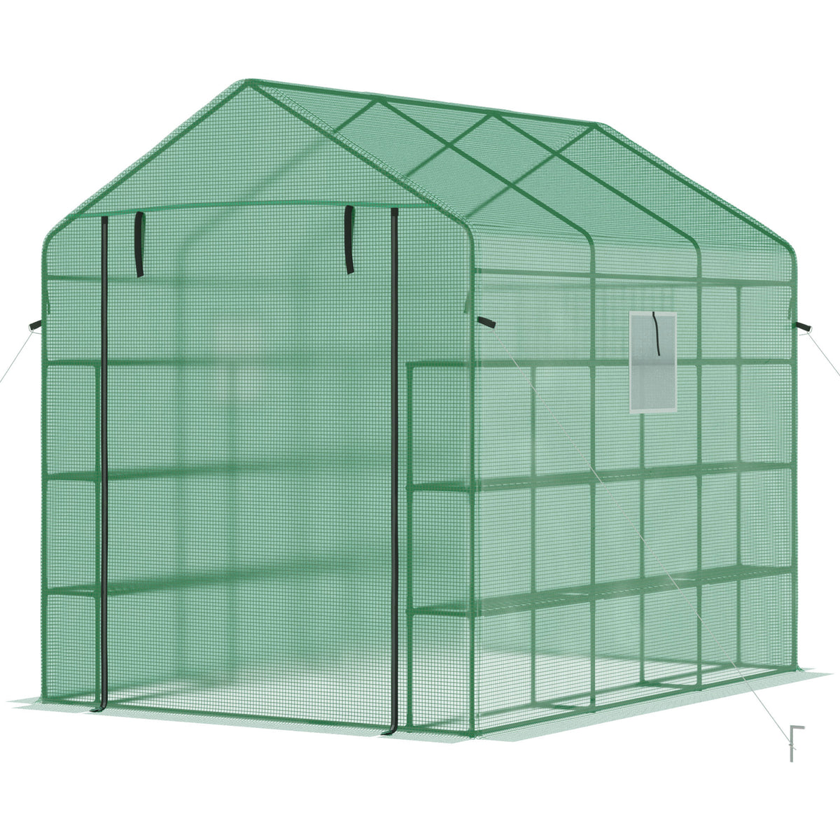 8' x 6' x 7' Temporary Greenhouse for Growing Flowers with Mesh Door & Windows Green