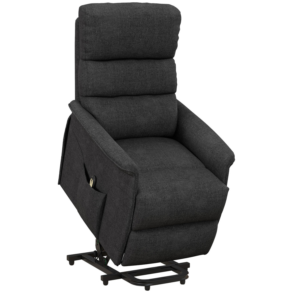 Power Lift Chair for Seniors, Electric Lift Recliner Chair with Remote Control, Side Pockets for Living Room, Black