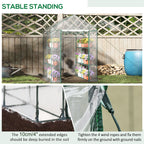5' x 5' x 6' Mini Walk-in Greenhouse Kit, Portable Green House with 3 Tier Shelves, Roll-Up Door, and Weatherized Plastic Cover for Backyard Garden, Clear