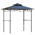 8' x 5' Barbecue Grill Gazebo Tent, Outdoor BBQ Canopy with Side Shelves, and Double Layer PC Roof, Brown