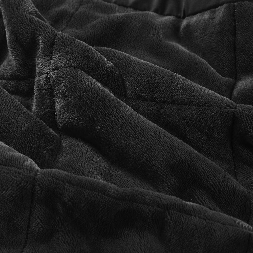 Reversible Down Alternative Blanket with Plush to Microfiber, Smart Temperature Control, Machine Washable, 90" L x 90" W x 0.25" H, Black