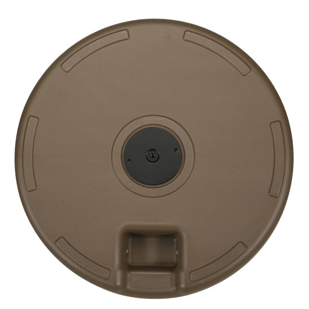 Umbrella Stand for 1.5" or 2" Umbrella Poles, Round Fillable Umbrella Base for Outdoor, Lawn, Deck, Brown
