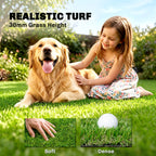 10' x 3' Artificial Grass Turf, Easy-Clean Indoor Outdoor Rug with Drainage Holes, Cut-to-Fit Fake Grass Turf Mat, 1.2" Thick Dogs Pet Synthetic Lawn Carpet for Landscape Backyard Patio