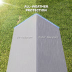 Metal Chicken Coop, Large Chicken Run with Water-Resistant & Anti-UV Cover for 7-9 Hens, Outdoor Hen House with 10 Doors
