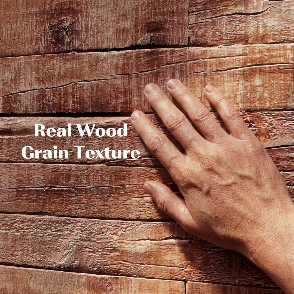 8-Pack 3D Faux Wood Wall Panels, Lightweight Polyurethane Panels for Interior and Exterior Accent Walls, Brown