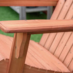 Adirondack Rocking Chair, with Slatted Wooden Design, Fanned Back, Ergonomic Armrests, & Classic Rustic Style, For Porch, Patio, Backyard, Teak