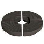4 Pieces Cantilever Patio Umbrella Base, Fan Shaped Umbrella Weight w/ Built-In Handles & Rugged Material, 148 lbs Water and 220 lbs Water and Sand, Coffee